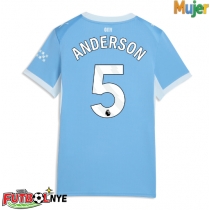Camiseta Manchester City Elliot Anderson #5 Primera Equipación para mujer 2026-27 manga corta